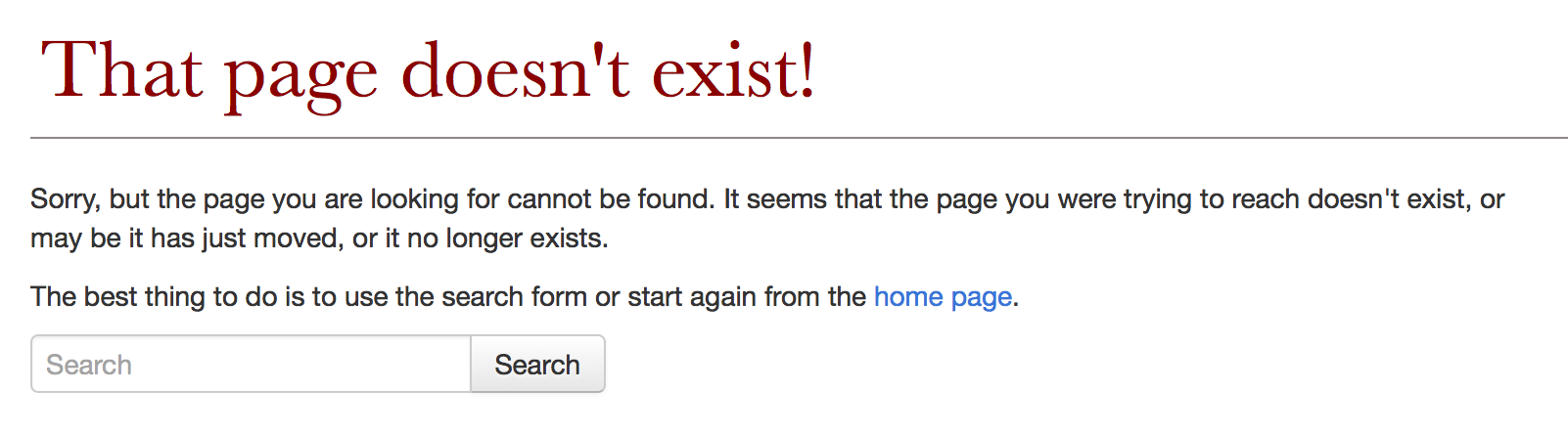 Error 404 page