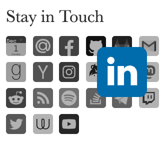 Hover over LinkedIn in the Sidebar